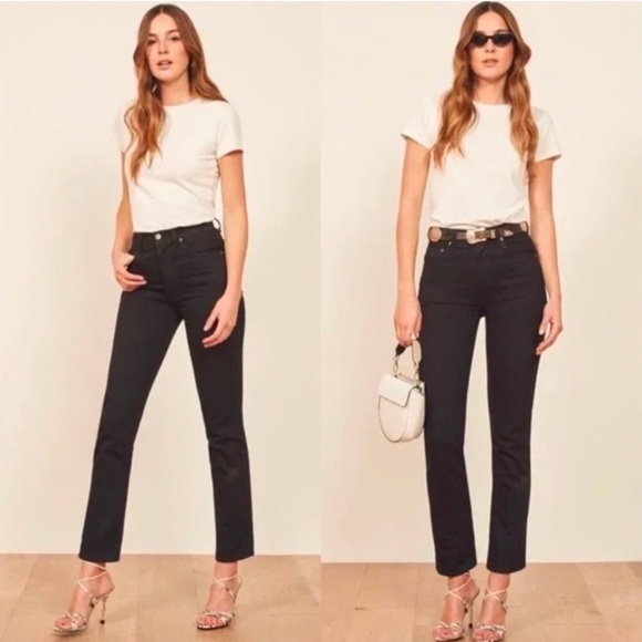 Reformation Black Stevie Ultra High Rise Jean Size 24 - Picture 1 of 8